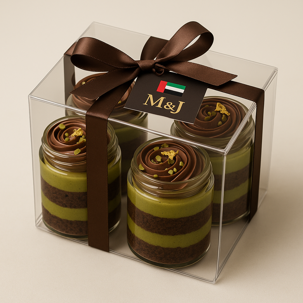 Dubai Pistachio Cake Jars – 4 Pack by M&J